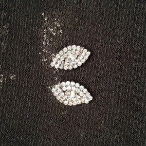 Genuine VINTAGE formal rhinestone clip-on earrings from 1940s/1950s era